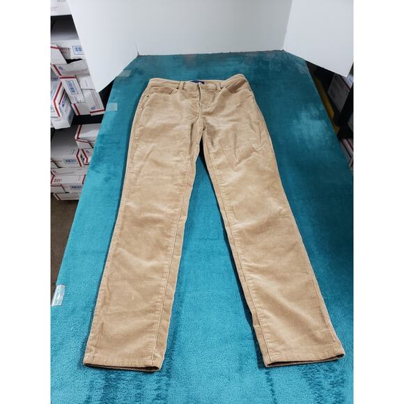 Talbots Jeans Size 2 Petite Womens Beige Pants Corduroy High Rise Straight - Picture 1 of 12